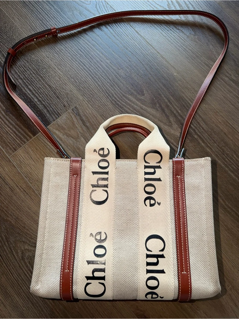 Chloe Woody Small Logo Tote